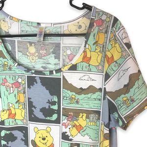 LuLaRoe Lg Winnie the Pooh Comic Strip Style Graphic Print Women's Tee Disney